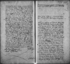 Zapis dekretu w sprawie między Józefem Płuszczewskim cześnikiem wendeńskim a Jerzym Krzywokłakiem rotmistrzem oszmiańskim