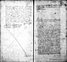 Zapis dekretu w sprawie między klasztorem kamedułów a Michalem Małachowskim