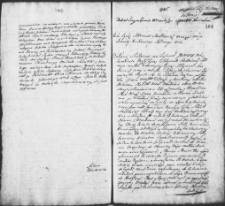 Zapis dekretu w sprawie między Tadeuszem i Konstancją Mikoszami a Konstancją i Aleksandrem Korsakami