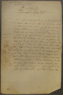 List Władysława Konstantego Wituskiego do Tobiasza Małachowskiego, Haga 1 III 1634 r.