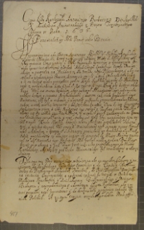 Kopia listu kardynała Barberiniego do kardynała Giacomo Graudi, Rzym 30 VI 1635 r.