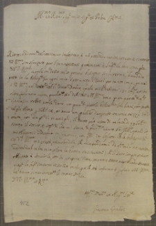 List kardynała Giacomo Graudi do kardynała Barberiniego, bd. i m.