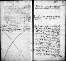 Zapis dekretu w sprawie między Janem Wolfem a Antonim Pozniakiem