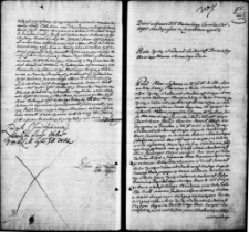 Zapis dekretu w sprawie między Józefem Maszewskim a Jerzym i Karolem Haudryngami