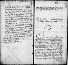 Zapis dekretu w sprawie między księdzem Aleksandrem Chmielewskim, Józefem Baranowskim i Ignacym Horodeńskim