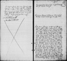 Zapis przyznania prawa wieczystego między Józefem Maluszeyko i Elżbietą z Komorowskich Korbutowa a panem Szaciłło