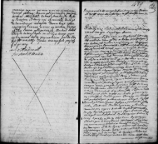 Zapis przyznania prawa wieczystego kwitacyjnego między Franciszkiem Unichowskim a Kazimierzem Wolskim