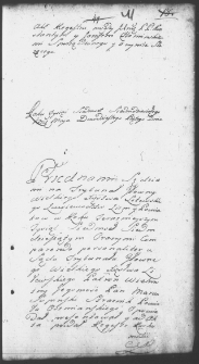 Zapis aktu rejestru w sprawie między Konstantym i Józefem Chomińskimi