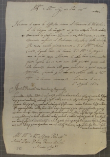 List Andrzeja Leszczyńskiego do NN, 22 IV 1654 r.