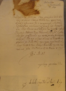 List Dobiesława Cieklińskiego kasztelana ciechowieckiego do Marcjana Wituskiego z 19 IX 1649 r.