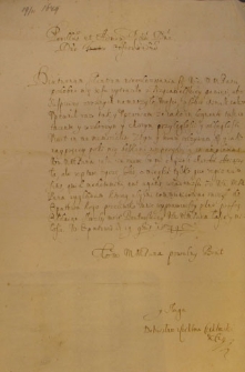 List Dobiesława Cieklińskiego kasztelana ciechowieckiego do Marcjana Wituskiego z 2 III 1650 r.