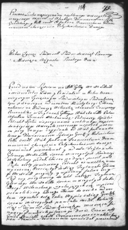Przenos listu na przyznanie wieczysto donacyjnego zapisu między Antonim i Franciszkiem Downarowiczami