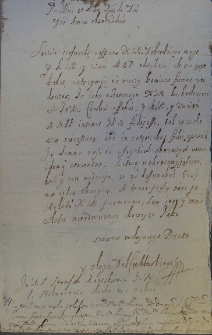List Dobiesława Cieklińskiego kasztelana ciechowieckiego do Marcjana Wituskiego z 9 X 1652 r.
