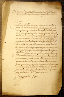 List króla Zygmunta III Wazy do kapituły warmińskiej informujący o wysłaniu pokojowca Jana Zarstyńskiego w celu poboru należnego podatku