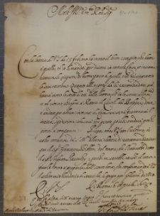 List Kardynała de Torres do Tobiasza Małachowskiego, Rzym 6 IV 1630 r.