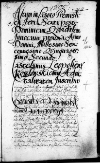 Castelanus Leopoliensis Kozłowskiemu aduilitatem inscribit