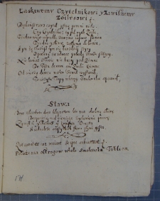Wydzielony fragment utwóru: Odsiecz Smoleńska przez sławienie [...], zatytułowany: Łakawemu czytelnikowi i zawisnemu Zoilusowi, 20 VI 1617 r.