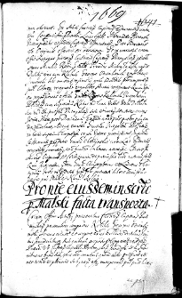 Propte eiusdem inscriptio per Malski facta transportata