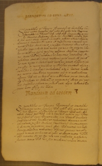 MANDATUM AD CONS. LEOP., fragment kodeksu zawierającego łacińskie i polskie formularze pism urzędowych z l. 30. XVII w.