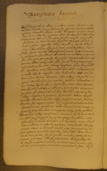 RESIGNACIO BONORUM, fragment kodeksu zawierającego łacińskie i polskie formularze pism urzędowych z l. 30. XVII w.