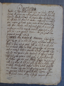 Quietatio, fragment zbioru formularzy prawa cywilnego z XVII w.