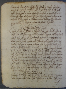 Reformatio, fragment zbioru formularzy prawa cywilnego z XVII w.