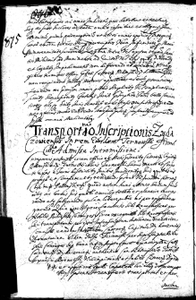 Transportao inscriptionis Żydaczowiensis in rem eiusdem Ternowski simul cum admisa intromisione