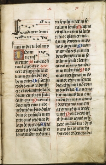 Psalm XX - Domine in virtute tua laetabitur rex, fragment psałterza fundacji Jana Łaskiego dla Kolegiaty w Łasku, 1516-1520 r.