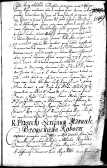 Reverendus Piasecki scriptum manuale Bronickiemu roborat