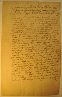 Biskupi list powszechny: Laurencius Gembicki Archiepiscopus Gnesnensis, zawira przywilej piwowarski dla miasta Żnina, 30 X 1616 r.