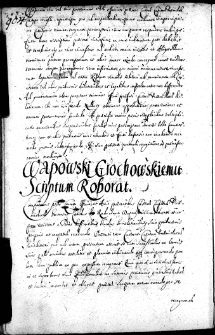 Wapowski Grochowskiemu scriptum roborat