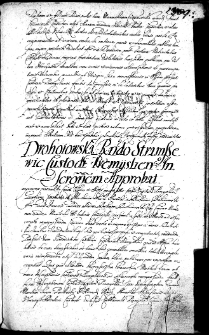 Drohoiowska rndo Stramszewic custodi Premysliensem inscriptionem approbat