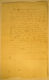 Minuta dekretu Jana Piotra Sapiehy w sprawie skargi Walentego Piotrowskiego na mieszczan derpskich, 12 VI 1605 r.
