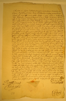 Fragment wypisu z ksiąg grodzkich lubelskich, w sprawie Macieja Kłoszyńskiego z Krzysztofem Pasławskim, bd.