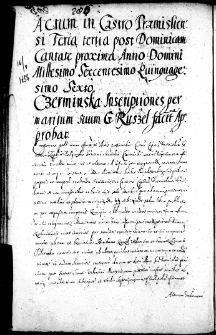 Czerminska inscriptiones per maritum suum G. Ruszel facttapprobat